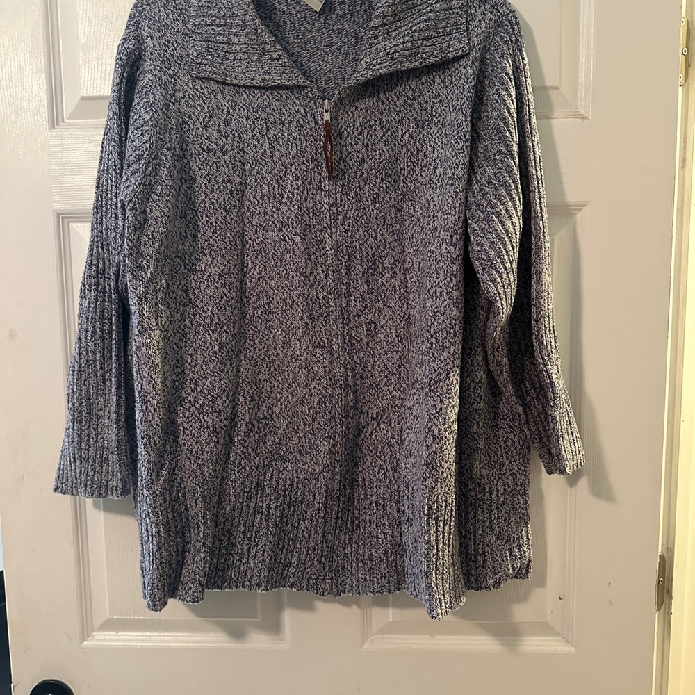 Venezia Heathered Purple Cowl Neck Sweater